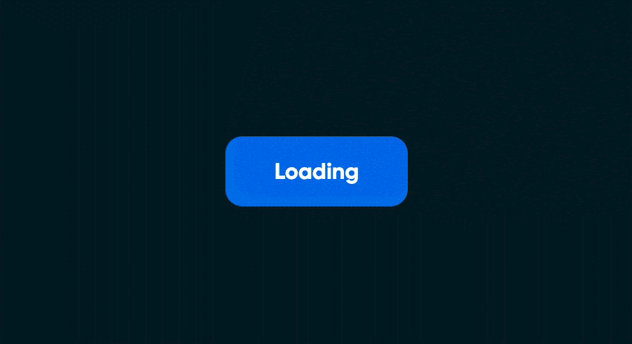 simple animation of a "Loading" button moving up and down the solid black background graphic 