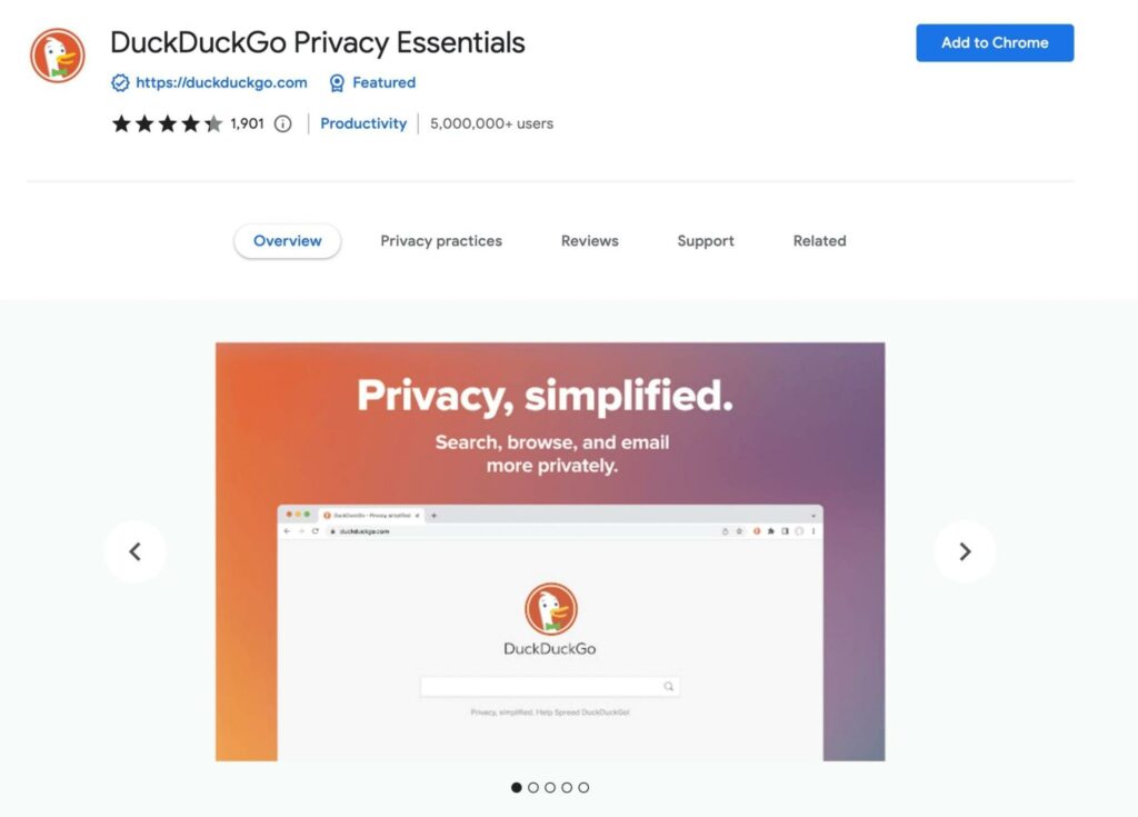 DuckDuckGo extension